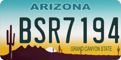 AZ license plate BSR7194