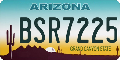 AZ license plate BSR7225