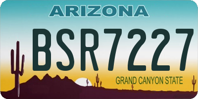 AZ license plate BSR7227
