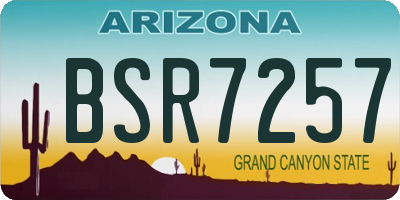 AZ license plate BSR7257