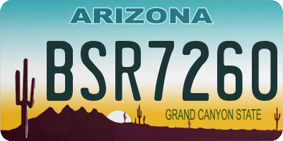 AZ license plate BSR7260
