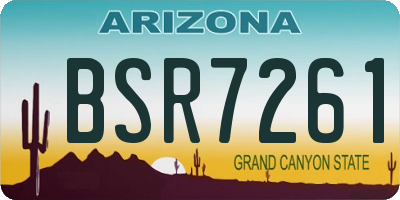 AZ license plate BSR7261