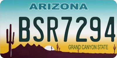AZ license plate BSR7294