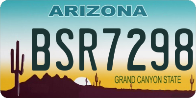 AZ license plate BSR7298