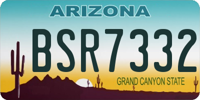 AZ license plate BSR7332