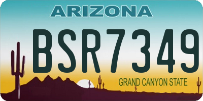 AZ license plate BSR7349