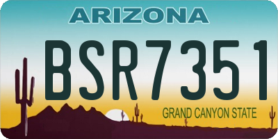 AZ license plate BSR7351