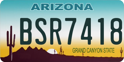 AZ license plate BSR7418