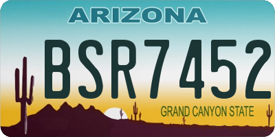 AZ license plate BSR7452