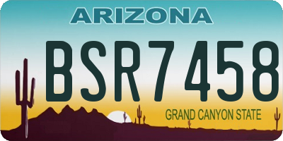 AZ license plate BSR7458