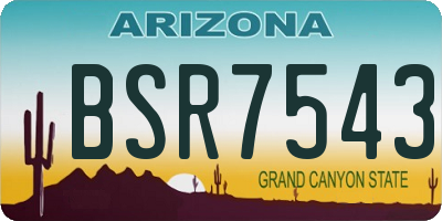 AZ license plate BSR7543