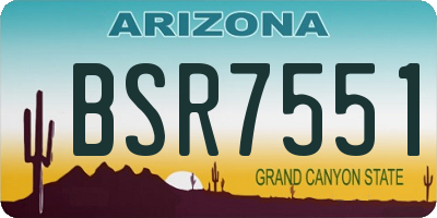 AZ license plate BSR7551