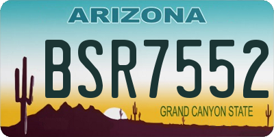 AZ license plate BSR7552