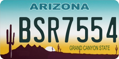 AZ license plate BSR7554