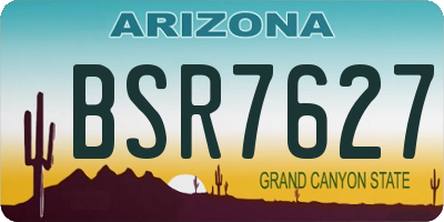 AZ license plate BSR7627