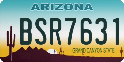 AZ license plate BSR7631