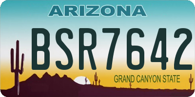 AZ license plate BSR7642