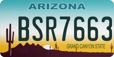 AZ license plate BSR7663