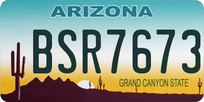 AZ license plate BSR7673