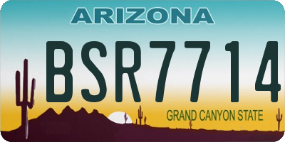 AZ license plate BSR7714