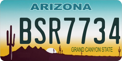AZ license plate BSR7734