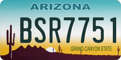 AZ license plate BSR7751