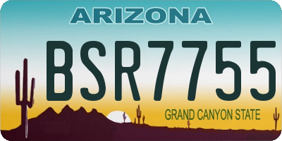 AZ license plate BSR7755