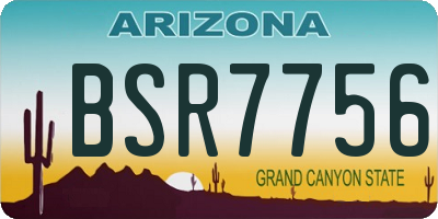 AZ license plate BSR7756
