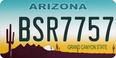 AZ license plate BSR7757