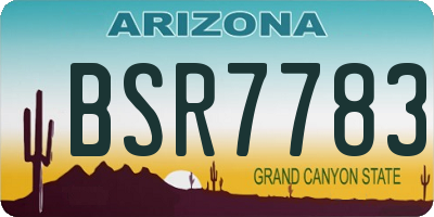 AZ license plate BSR7783