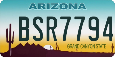 AZ license plate BSR7794