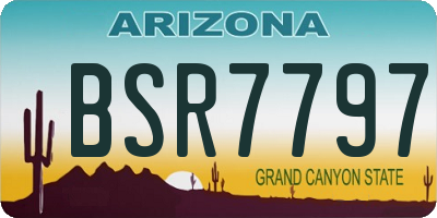 AZ license plate BSR7797