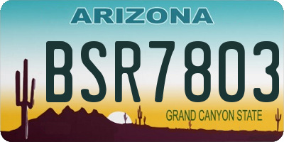 AZ license plate BSR7803