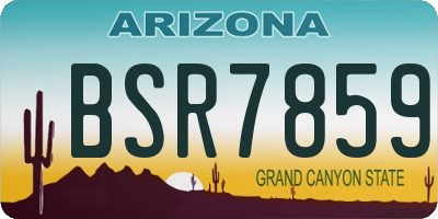 AZ license plate BSR7859