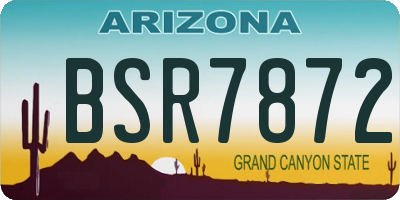 AZ license plate BSR7872