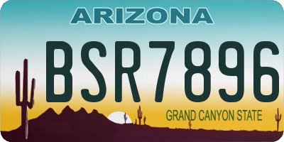 AZ license plate BSR7896