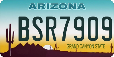 AZ license plate BSR7909