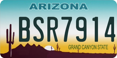 AZ license plate BSR7914