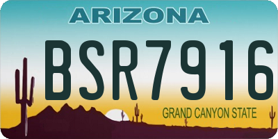AZ license plate BSR7916