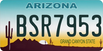 AZ license plate BSR7953