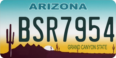 AZ license plate BSR7954