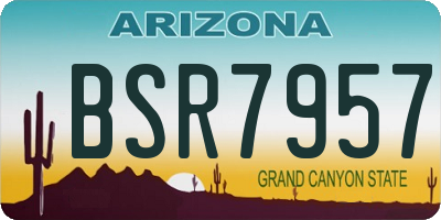 AZ license plate BSR7957