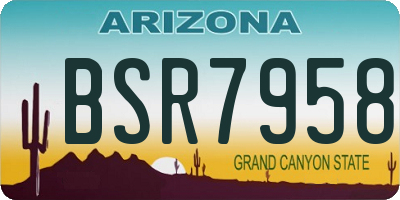 AZ license plate BSR7958