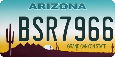 AZ license plate BSR7966