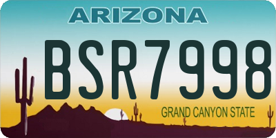 AZ license plate BSR7998