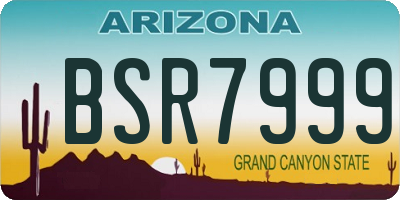 AZ license plate BSR7999