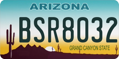 AZ license plate BSR8032