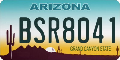 AZ license plate BSR8041