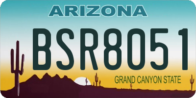 AZ license plate BSR8051