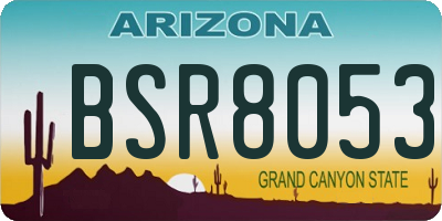 AZ license plate BSR8053